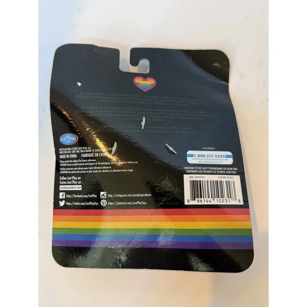 Disney Rainbow Pride Collection‎ Mickey Mouse Keychain Bag Clip Plush